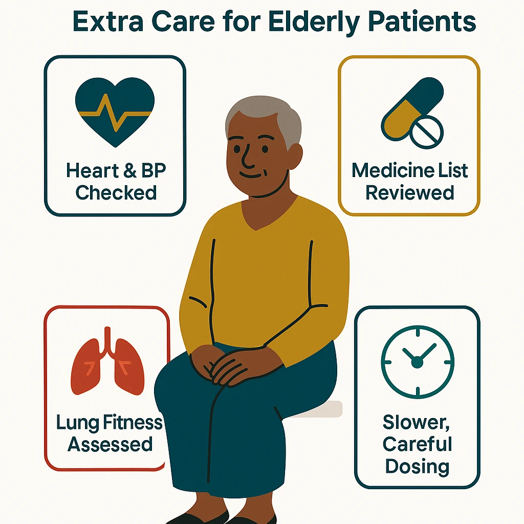 Anaesthesia precautions for elderly patients infographic