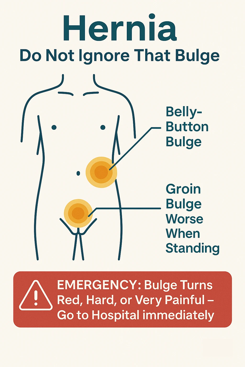 Hernia warning signs infographic